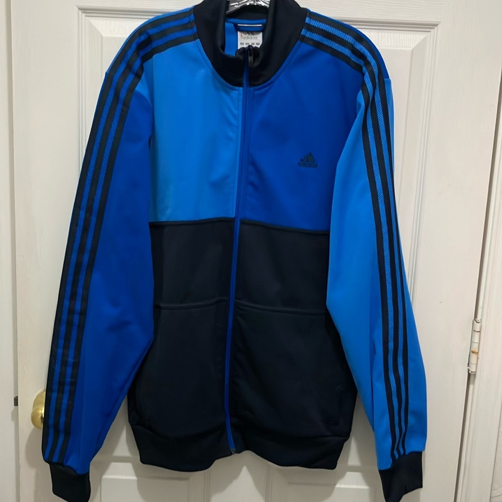 Adidas Tracksuit Jacket warmup sweatsuit exercise jogging soccer track suit EUC